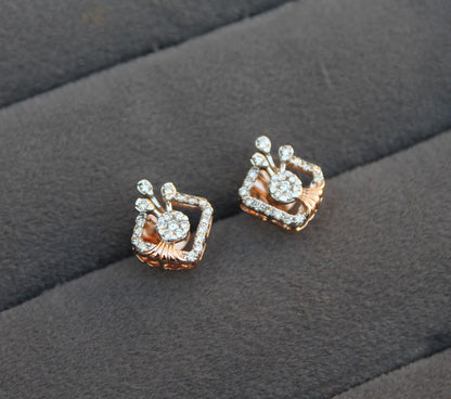 18k Rose Gold Lightweight Jewelry Set, iGi Certified Diamond Jewelry, Beautiful HI Color VS-SI Clarity Natural Diamond, Designer Diamond Set