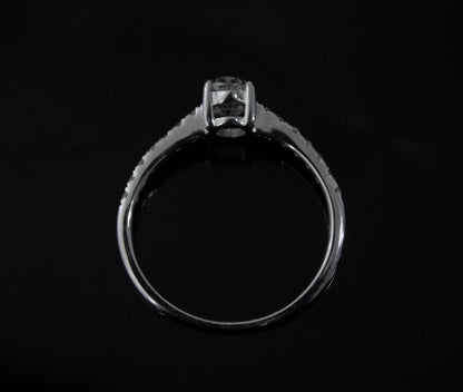 Solid 925 Sterling Silver Moissanite Ring, White Stone Ring for Women, Unique Anniversary Gift, Silver Solitaire Ring, Dainty Oval Cut Ring