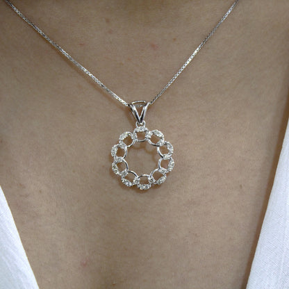 Diamond Jewelry Set in Solid 18k White Gold, Minimalist Pendant Necklace with Stud Earrings, IGI Certified Jewelry, Perfect Gift for Bride