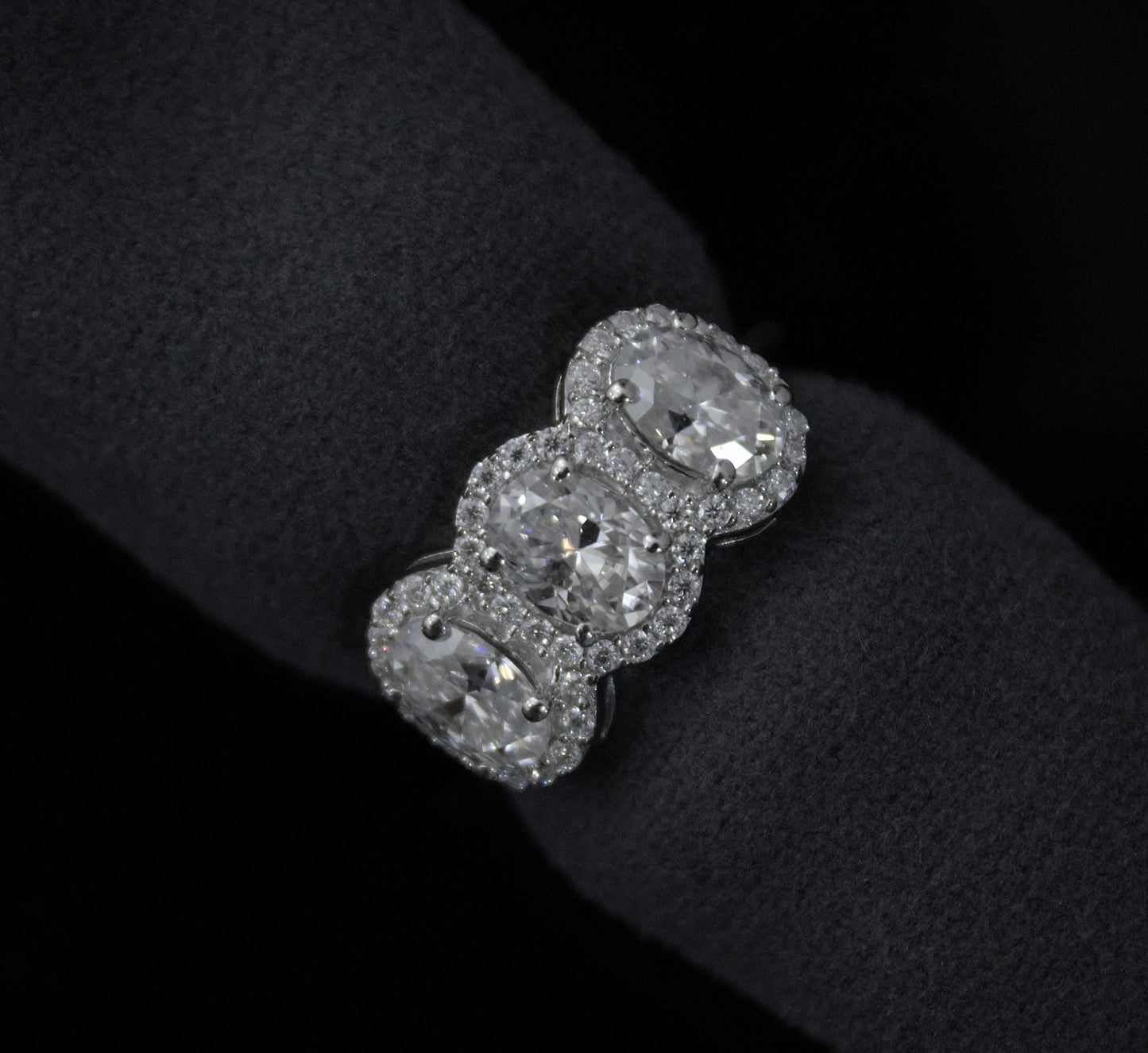 Oval Cut Moissanite White Stone Ring, Wedding/Engagement Ring for Bride, Statement Silver Moissanite Jewelry, Anniversary Gift for Wife