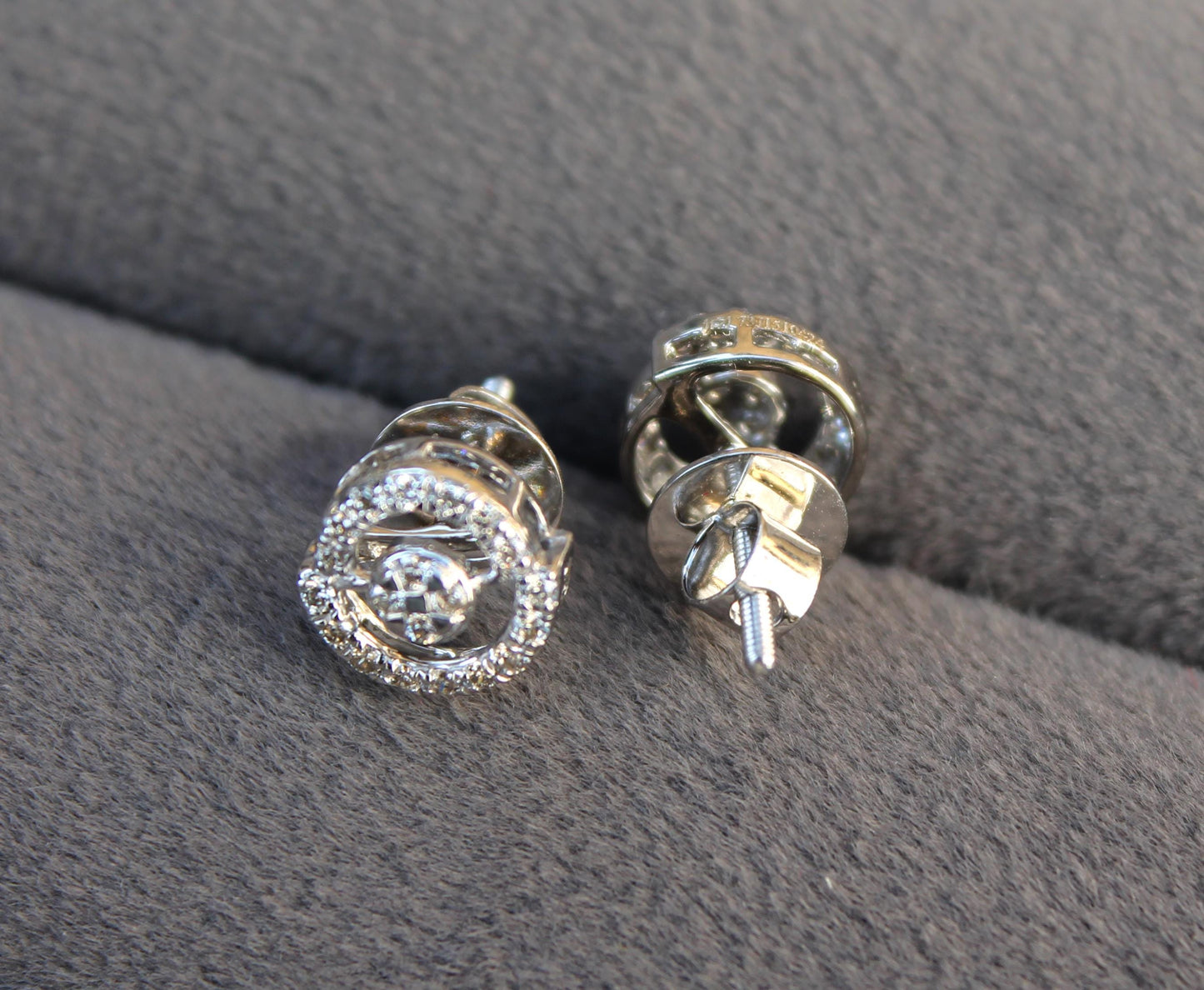 Minimalist Pendant with Chain and Studs, Dainty Real Gold Diamond Necklace & Earrings, 18k Solid White Gold Necklace Earring Combo Set