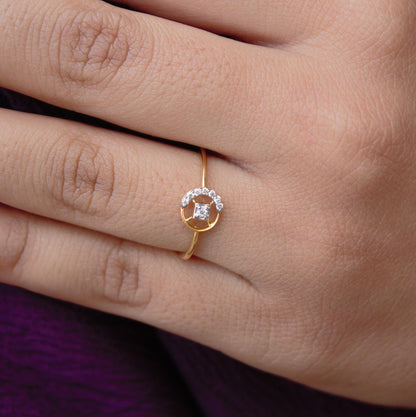 5.75 US Gold Diamond Ring, 18K Solid Gold With IGI Certified Diamond Jewelry, Real Diamond Minimalist Ring, Designer Ring For Birthday Gift