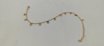 Multi Sapphire Charm Necklace, Rainbow Sapphire Jewelry, 925 Sterling Silver Necklace, Handmade Necklace for Bride, Minimalist Necklace