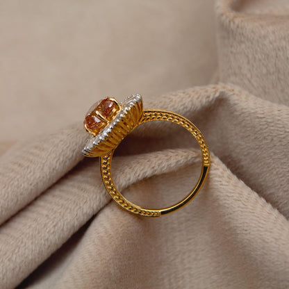 Natural Diamond with Lab Grown Diamond Heart Ring, 18K Solid Yellow Gold Ring, Heart Shape Engagement Ring for Bride, Baguette Diamond Ring