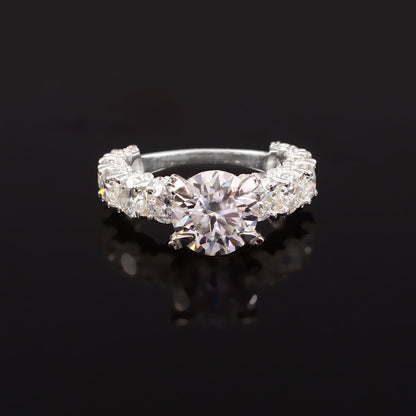 Round Moissanite Ring, Prong Setting Gold Ring, Moissanite Handmade Jewelry, Simulated Diamond Solitaire Ring, Anniversary Gift For Love