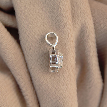 925 Sterling Silver Moissanite Trillion Cut Pendant, Silver Tiny Charm Pendant for Chain, Minimalist Pendant, Stunning Jewelry Gift for Her