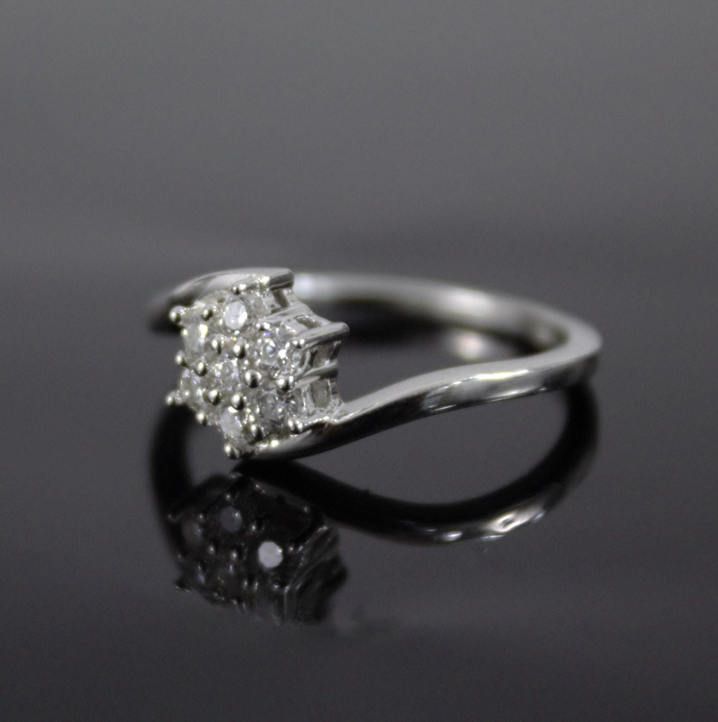 Round Cut Floral Wedding Ring, Colorless Moissanite Ring, 925 Sterling Silver Ring for Women, Statement Moissanite Jewelry, Propose Ring