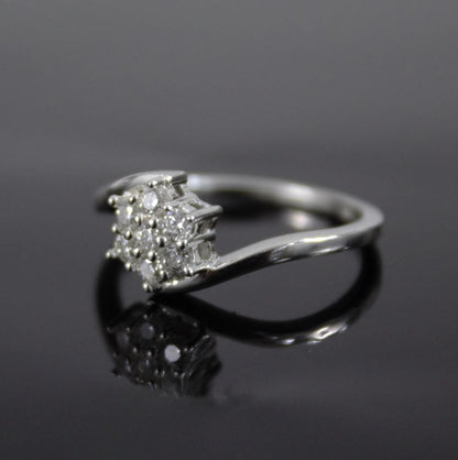 Round Cut Floral Wedding Ring, Colorless Moissanite Ring, 925 Sterling Silver Ring for Women, Statement Moissanite Jewelry, Propose Ring