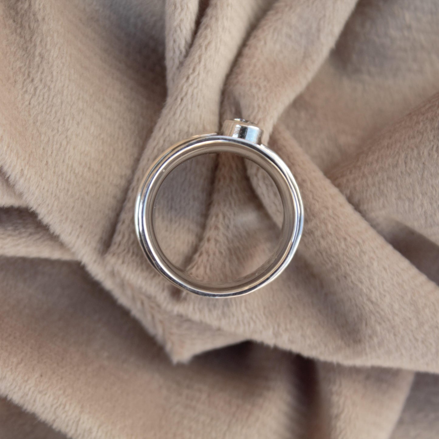 925Sterling Silver Moissanite Spinner Ring, Meditation Ring for Men and Women, Fidget Spinner Ring Silver, Designer Thumb Ring, Anxiety Ring