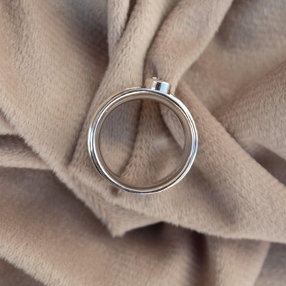 925Sterling Silver Moissanite Spinner Ring, Meditation Ring for Men and Women, Fidget Spinner Ring Silver, Designer Thumb Ring, Anxiety Ring