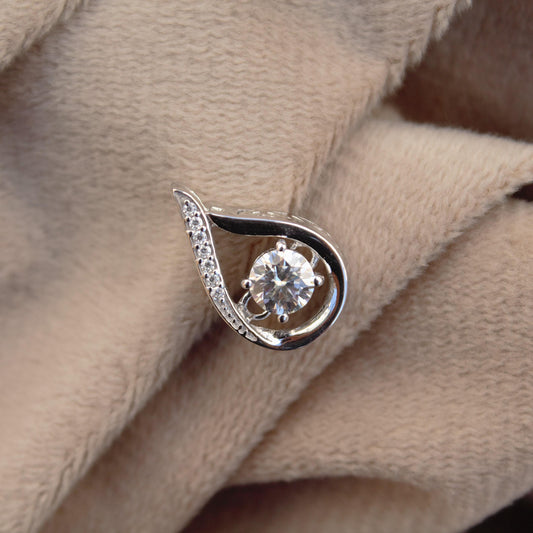 Solitaire Moissanite Round Cut Pendant, 925 Sterling Silver Minimalist Pendant, Vintage Style Prong Setting Pendant, Propose Gift for Her