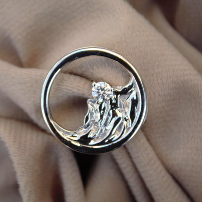 Round Shape 925 Sterling Silver Moissanite Pendant, Vintage Style Round Cut Moissanite Pendant, Delicate Statement Jewelry, Perfect for Her