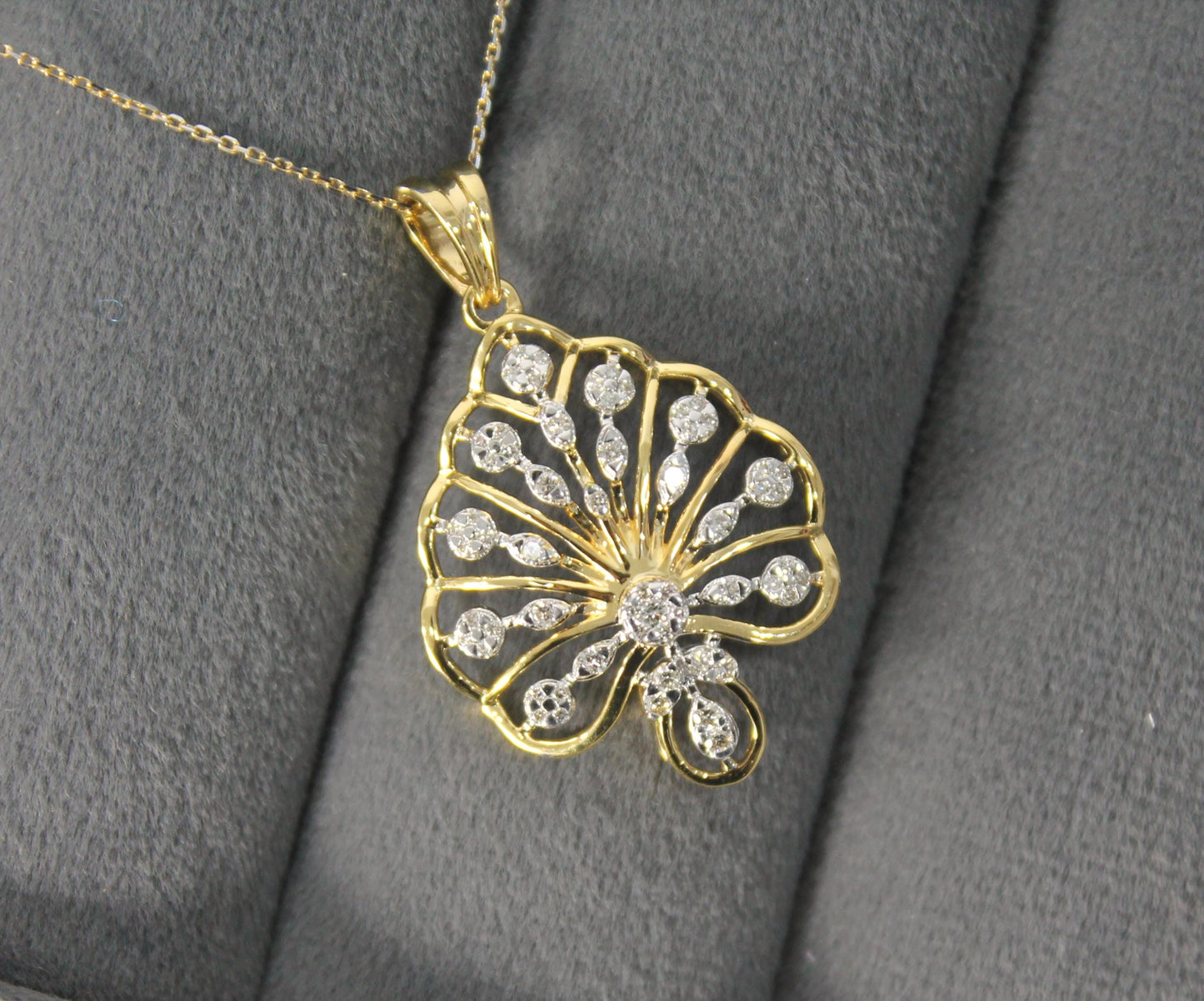 H-I VS - SI Natural Diamond Pendant Earring Set, IGI Certified Diamond Jewelry, Perfect Anniversary Gift, Designer Natural Diamond Gold Set