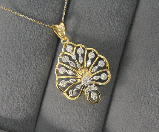 H-I VS - SI Natural Diamond Pendant Earring Set, IGI Certified Diamond Jewelry, Perfect Anniversary Gift, Designer Natural Diamond Gold Set