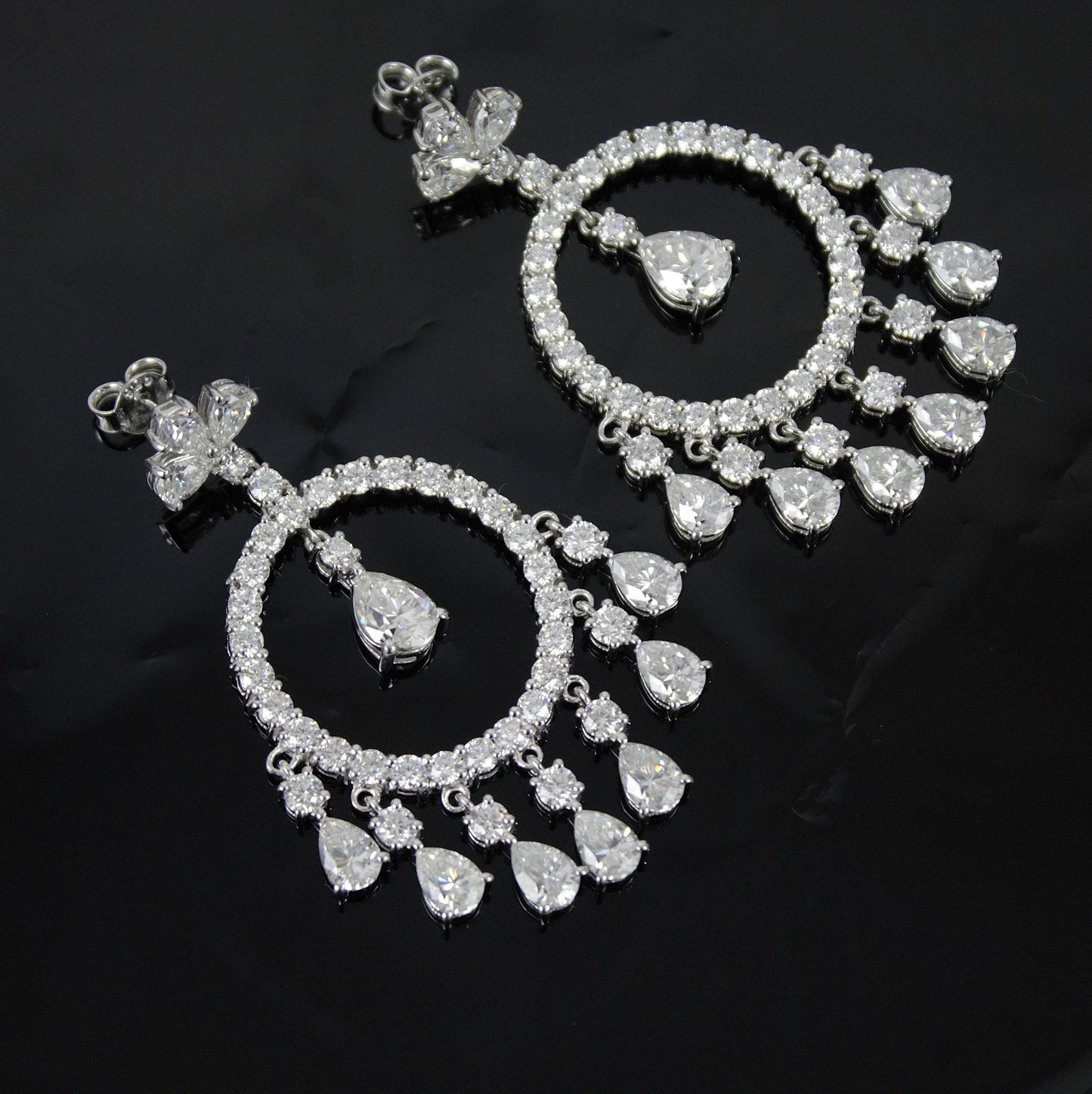 Moissanite Dangle Earrings, Dangling Earrings For Her, 925 Sterling Silver Jewelry, Elegant Moissanite Silver Dangle Earring, Gift For Wife