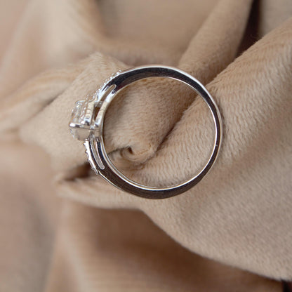 Pear Cut Moissanite Ring, 925 Sterling Silver Statement Ring, Handmade Designer Ring for Her, Vintage Style Bridal Jewelry, Birthday Gift