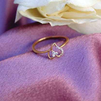 18K Solid Gold Jewelry For Gift, Minimalist Diamond Ring, IGI Certified Diamond Jewelry, April Birthstone Ring, Heart Shape Diamond Ring