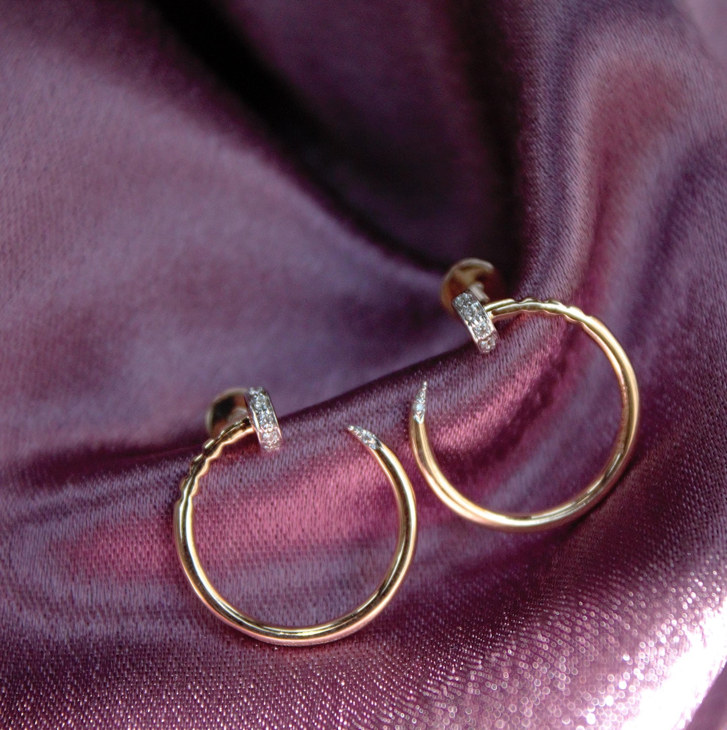 18k Gold Diamond Hoop Earrings, H-I Color VS - SI Clarity Diamond Jewelry, Huggie Earrings, Push Back Hoop Earring for Women, Birthday Gift