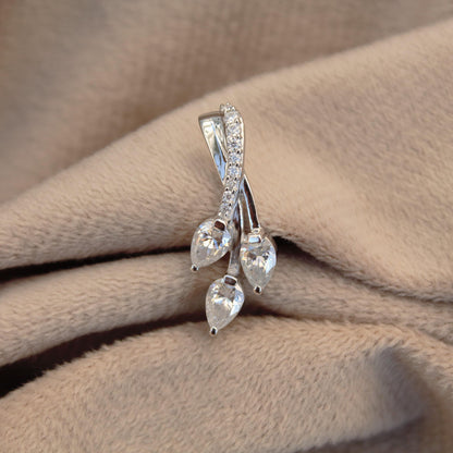 Pear Cut Moissanite Pendant, 925 Sterling Silver Charm Pendant, Designer Moissanite Jewelry, Handmade Prong Set Pendant, Gift for Sister