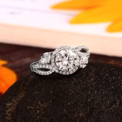 Precious 7MM Moissanite Ring, Round Gold Engagement or Travel Ring, Dainty and Gorgeous Jewelry Gift for Girlfriend, D Color VVS1 Moissanite