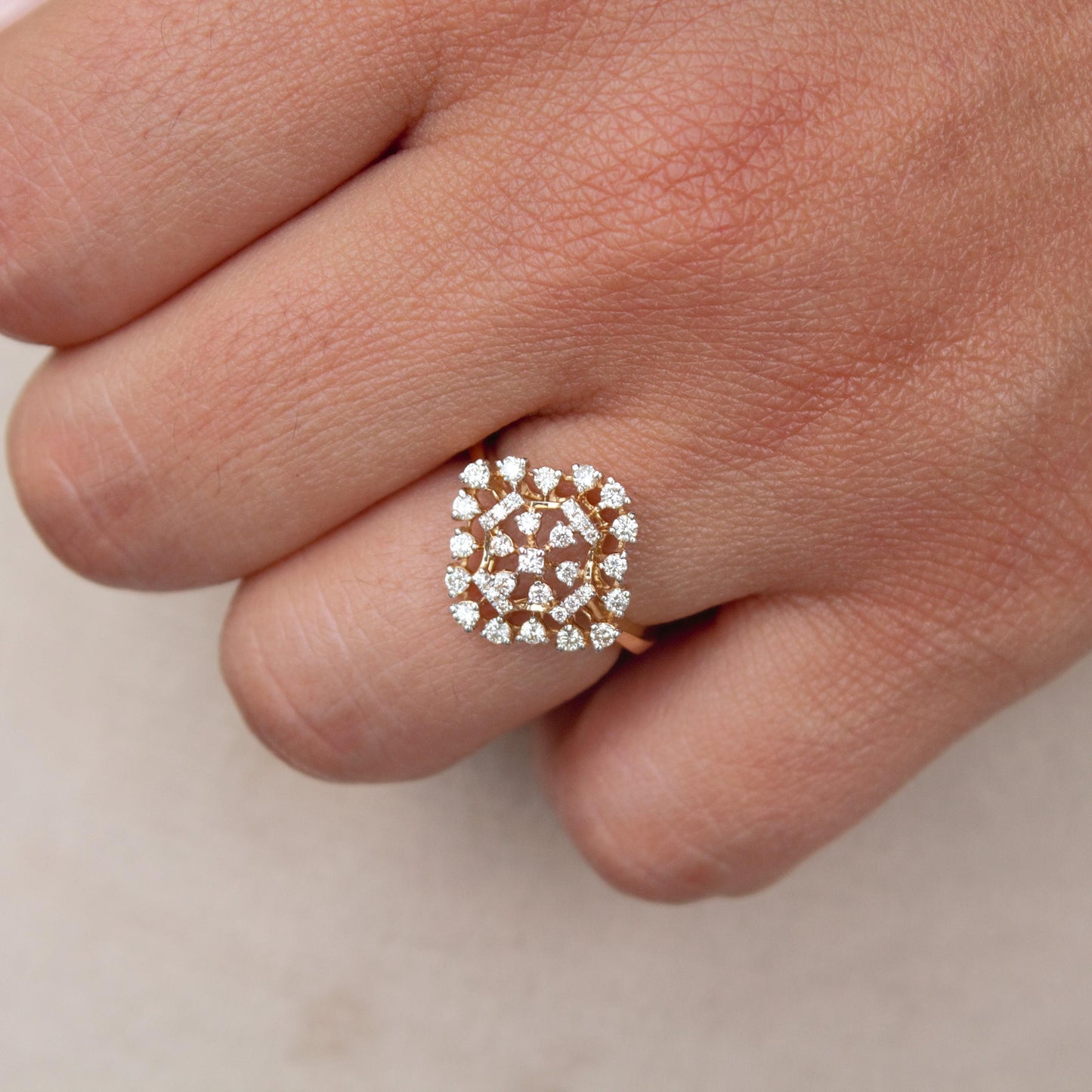 Natural Diamond Gold Ring, IGI Certified Diamond Jewelry, 18K Solid Gold Ring, Statement Gold Ring For Wife, H - I Color Diamond Gold Ring