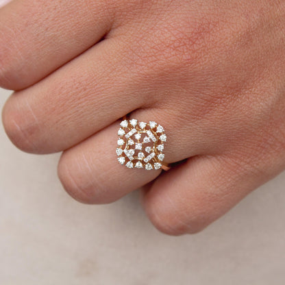 Natural Diamond Gold Ring, IGI Certified Diamond Jewelry, 18K Solid Gold Ring, Statement Gold Ring For Wife, H - I Color Diamond Gold Ring