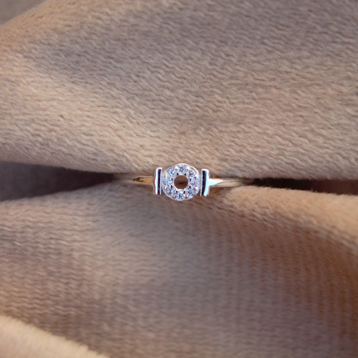 Round Silver CZ Ring, Tiny Silver Ring, Dainty Cubic Zirconia Ring, Handmade Vintage Ring, Promise Ring, Silver CZ Jewelry, Ready To Ship