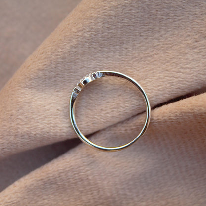 Round Silver CZ Ring, Tiny Silver Ring, Dainty Cubic Zirconia Ring, Handmade Vintage Ring, Promise Ring, Silver CZ Jewelry, Ready To Ship