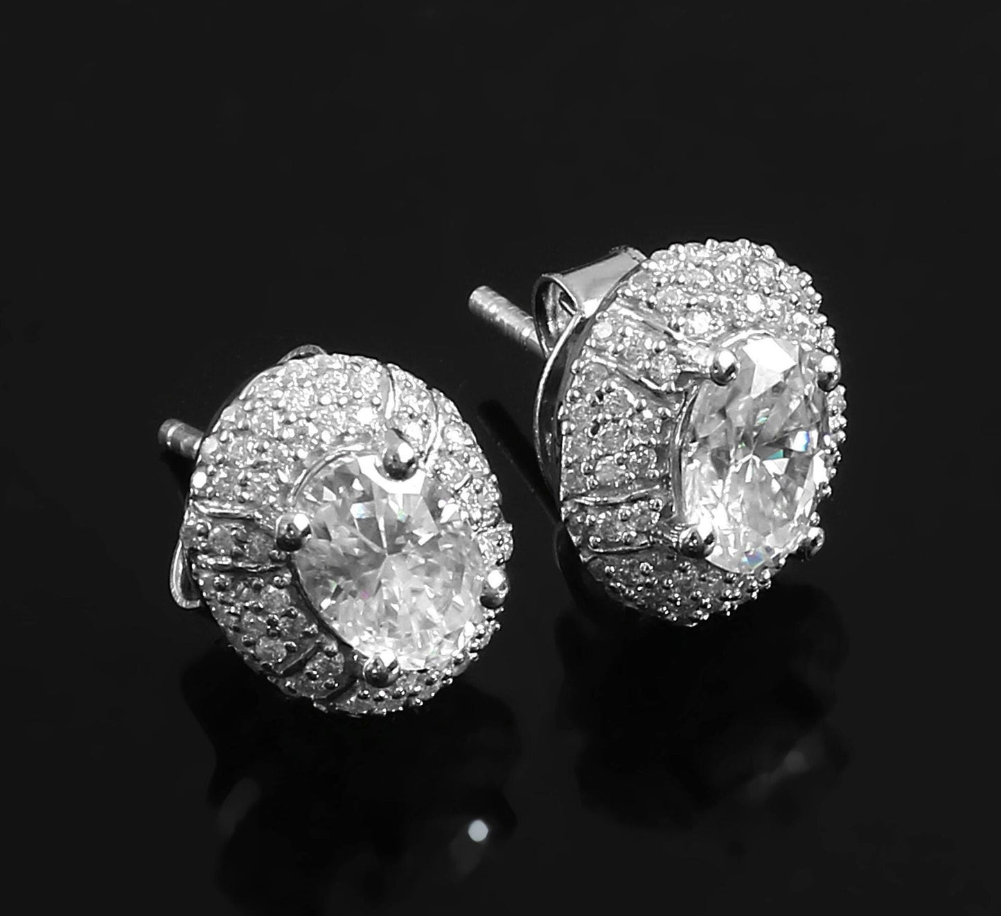 Diamond Stud Earrings, 10K, 14K, 18K Solid Gold Earrings, Minimalist Studs Earrings, White Gold Studs Earrings, Lab Created Diamond Earrings