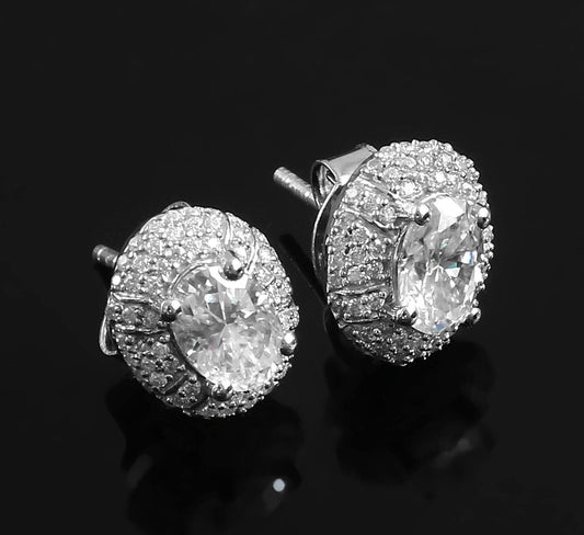 Diamond Stud Earrings, 10K, 14K, 18K Solid Gold Earrings, Minimalist Studs Earrings, White Gold Studs Earrings, Lab Created Diamond Earrings