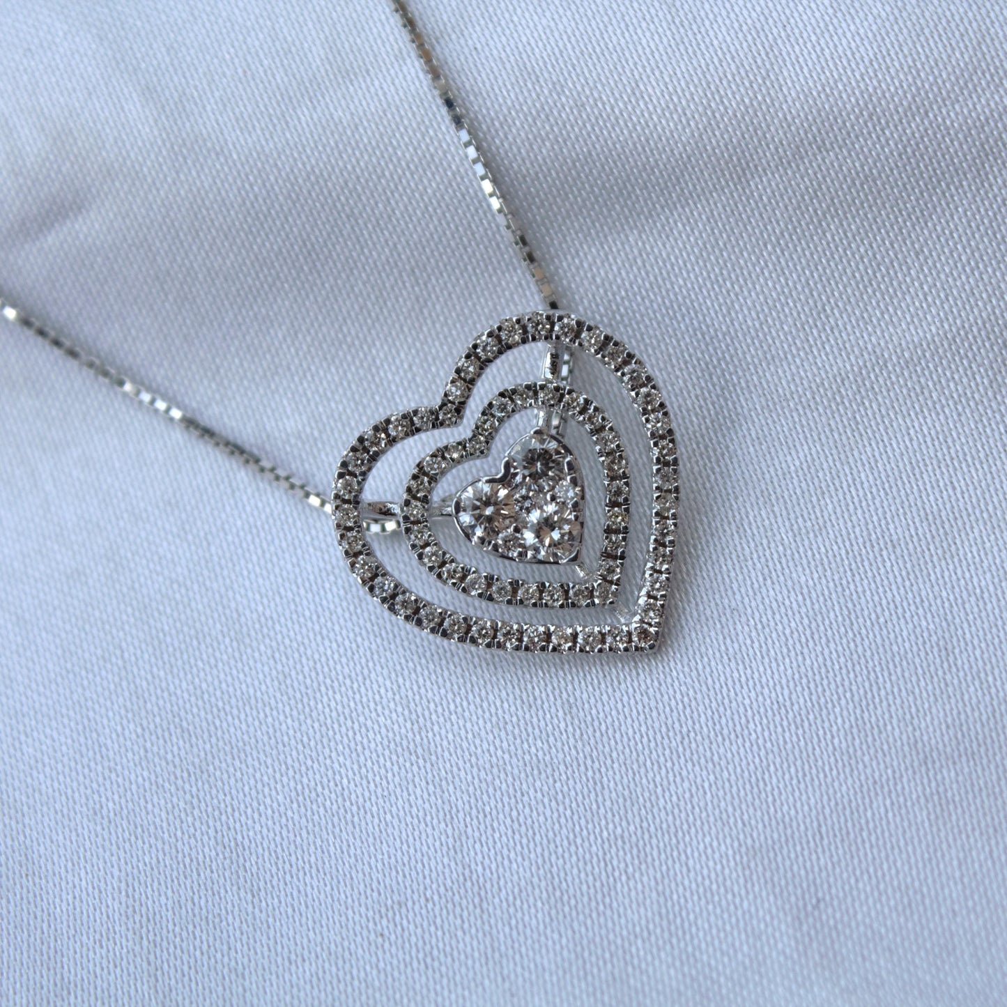 Heart Shape Diamond Pendant with Chain, 18k White Gold Solitaire Jewelry Set, Halo Pendant with Stud Earrings, IGI Certified Jewelry Gift