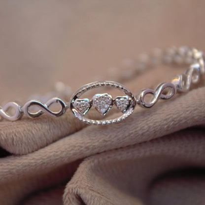 925 Sterling Silver Moissanite Bracelet, White Moissanite Jewelry for Her, 7.5 Inches Minimalist Bracelet, Designer Bracelet, Birthday Gift