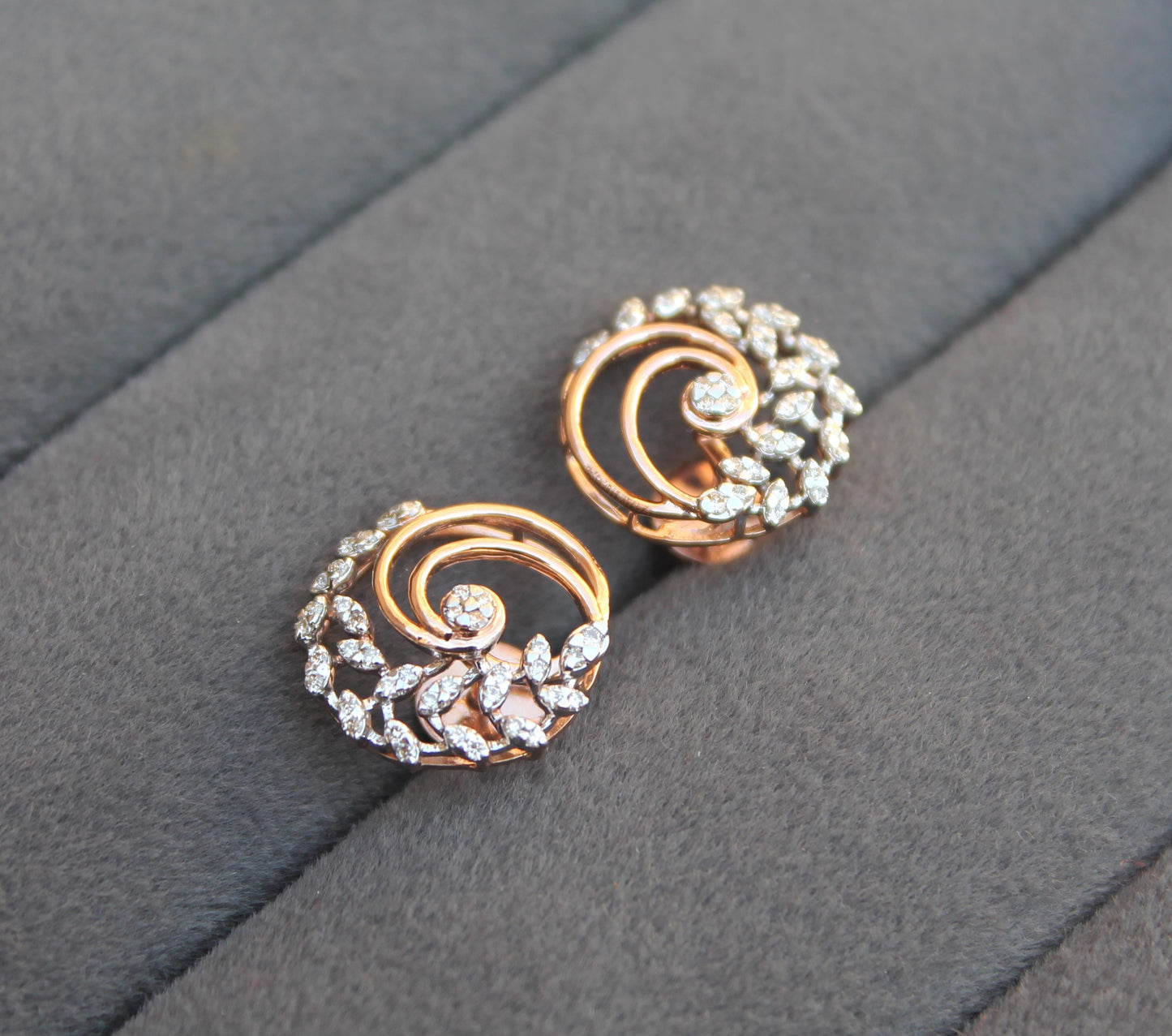 Rose Gold Necklace Earrings Set, Bridal Wedding Jewelry Set, 18k Solid Gold Necklace with Earrings, IGI Certified Natural Diamond Jewelry