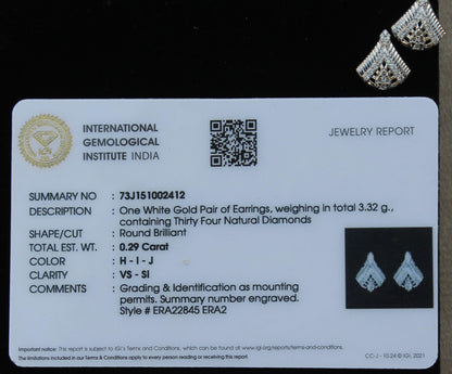 Beautiful Bridal Gold Jewelry Set, Real Diamond Dainty Necklace and Earring Set, Designer Statement 18K Gold Certified Jewelry for Women