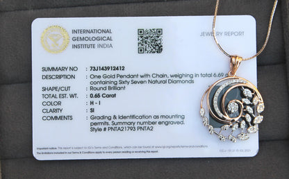 Rose Gold Necklace Earrings Set, Bridal Wedding Jewelry Set, 18k Solid Gold Necklace with Earrings, IGI Certified Natural Diamond Jewelry