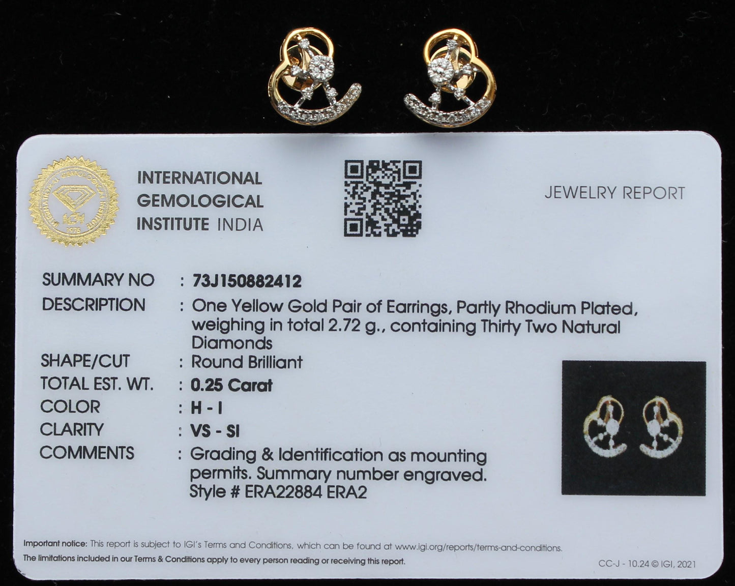 VS - SI Diamond Necklace Earrings Set, 18K Gold Jewelry for Her, IGI Certified Diamond Jewelry Set, Wedding Bridesmaid Gift For Her