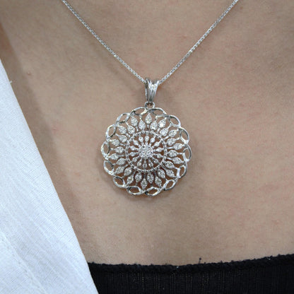 Natural Diamond18K Gold Jewelry Set, IGI Certified Diamond Jewelry for Her, Chain Pendant Necklace with Stud Earring, Statement Jewelry Gift