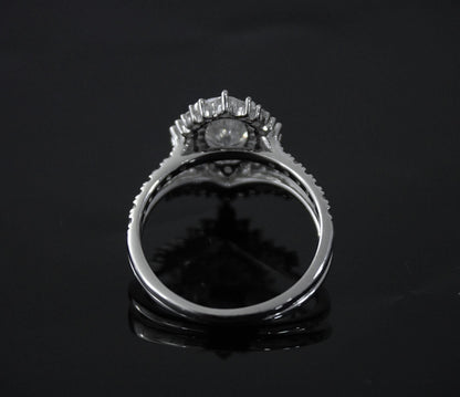 Moissanite Engagement Chevron Ring,925Sterling Silver Stackable Ring, Vintage Bridal Jewelry Set, Silver Stacking Ring, Art Deco Curved Ring