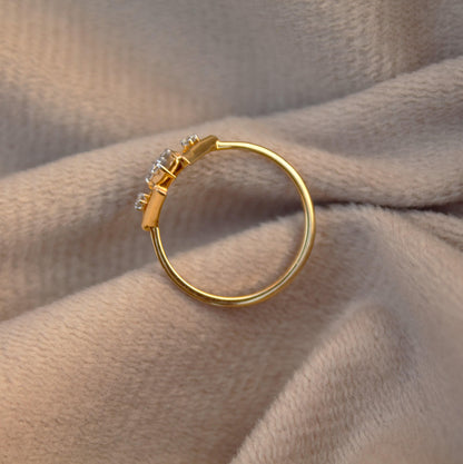 Natural Diamond Gold Jewelry, 4.5 US Dainty Gold Ring, 18K Real Gold Jewelry, IGI Certified Diamond Jewelry, Minimalist Gold Ring For Wife