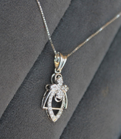 18K Gold Diamond Necklace Earrings Set, Solid Gold Jewelry Set, Statement Jewelry, Certified Diamond Pendant with Chain, Gold Stud Earrings