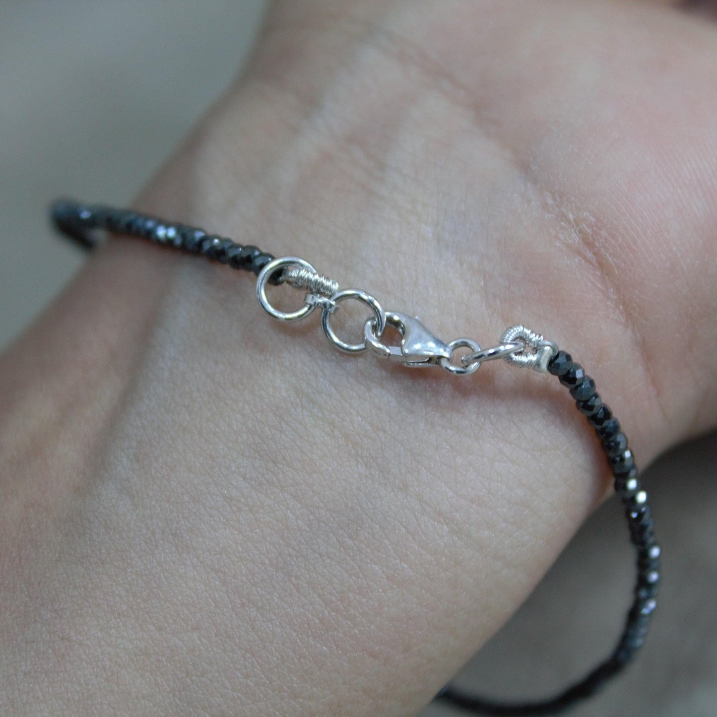 Beautiful Black Moissanite Necklace & Bracelet, 18k Solid Gold Necklace for Her, 16 inch Black Moissanite Necklace, Same Day Shipping