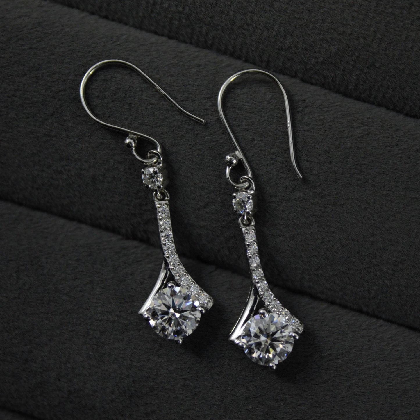 925 Sterling Silver Dangle Earrings, Moissanite Minimalist Earring for Her, White Moissanite Jewelry, Wedding Earrings, Gift for Bridesmaids