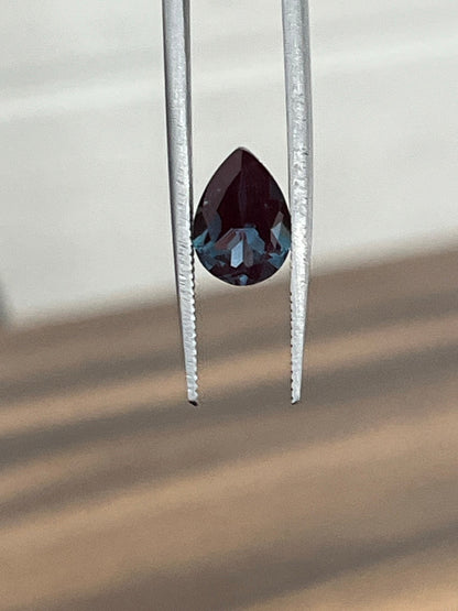 Color Changing Lab-Created Alexandrite Stone, Pear Cut Stone for Jewelry Making, 3X4mm to 10X14mm Sizes Available, Faceted Loose Stones