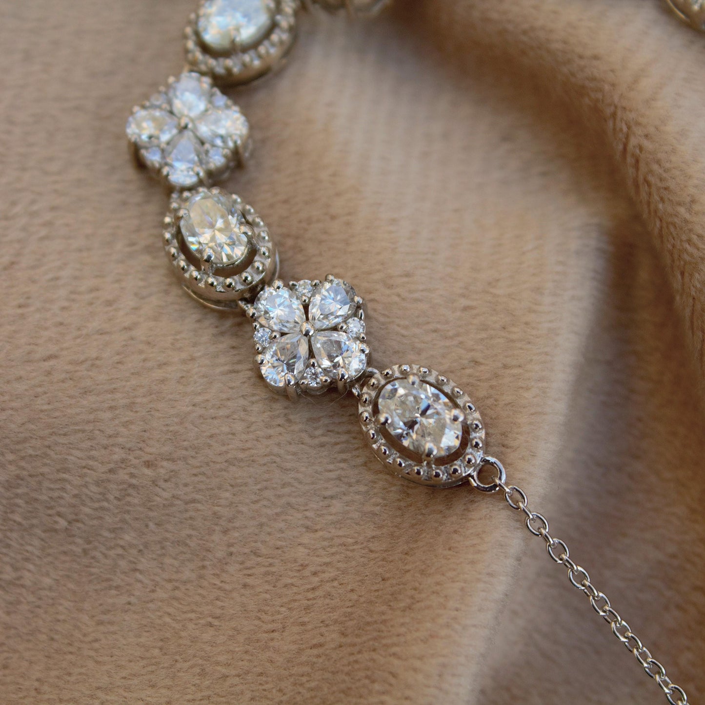 925 Solid Sterling Silver Moissanite Necklace, Minimalist Chain Necklace for Women, White Moissanite Jewelry, Handmade Silver Necklace Gift