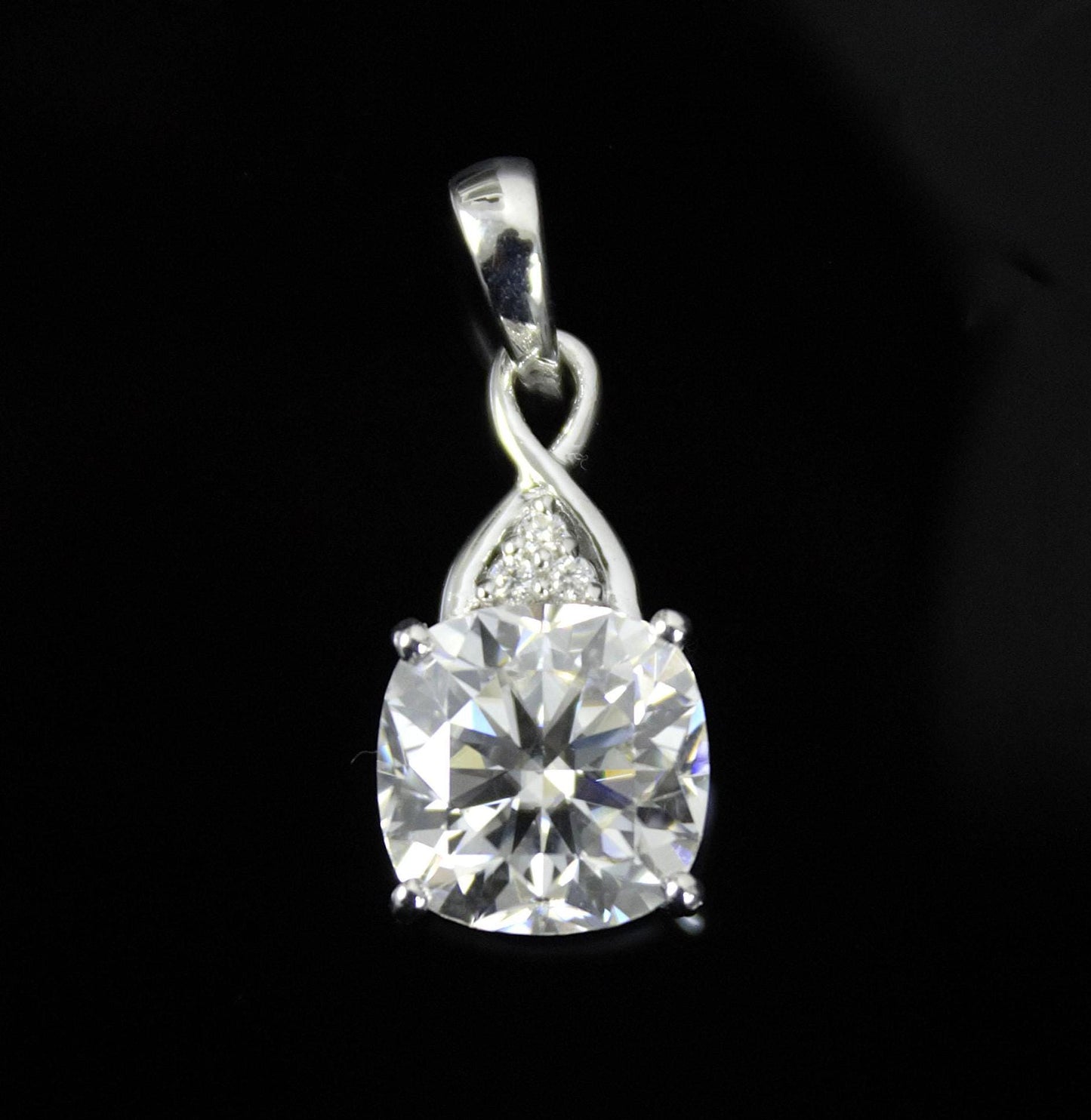 Cushion Cut Moissanite Charm Pendant, Victorian Style Pendant, Classic Solitaire Pendant For Women, 925 Sterling Silver Minimalist Pendant