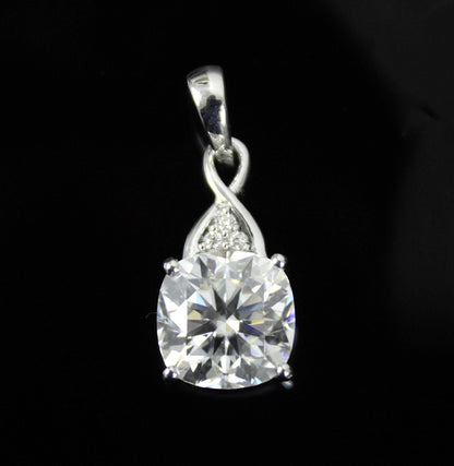 Cushion Cut Moissanite Charm Pendant, Victorian Style Pendant, Classic Solitaire Pendant For Women, 925 Sterling Silver Minimalist Pendant