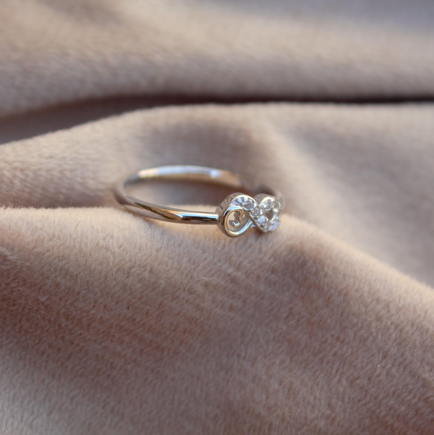 Dainty Thin Cubic Zirconia Silver Ring, 925Sterling Silver Minimalist Ring, Lightweight Silver Ring for Girls, Stacking Ring, Silver CZ Ring