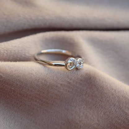 Dainty Thin Cubic Zirconia Silver Ring, 925Sterling Silver Minimalist Ring, Lightweight Silver Ring for Girls, Stacking Ring, Silver CZ Ring