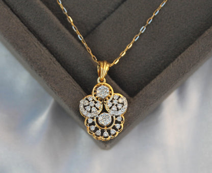 IGI Certified Gold Diamond Jewelry, Natural Diamond Earring With Necklace Set, 18K Gold Diamond Jewelry, Designer Diamond Set Gift For Her