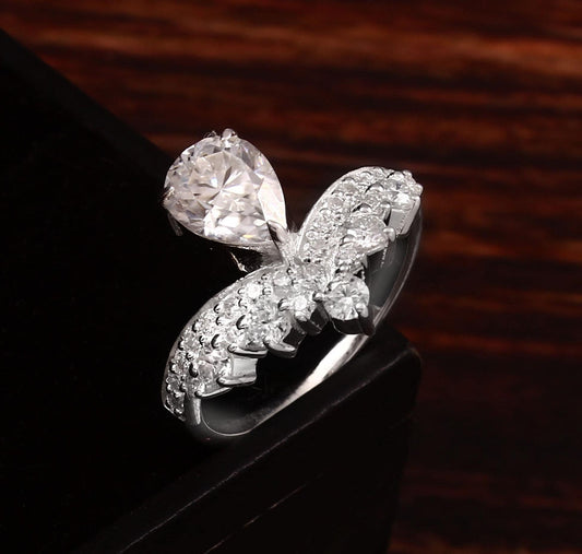 Victorian Style Lab Grown Diamond Ring, Gold Crown Ring, Designer Gold Jewelry for Bridesmaids, CVD/HPHT Diamond Ring, Statement Jewelry